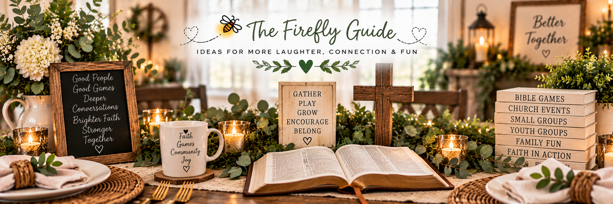 Table featuring Bible & Church games for families, kids and adults from Firefly Parade