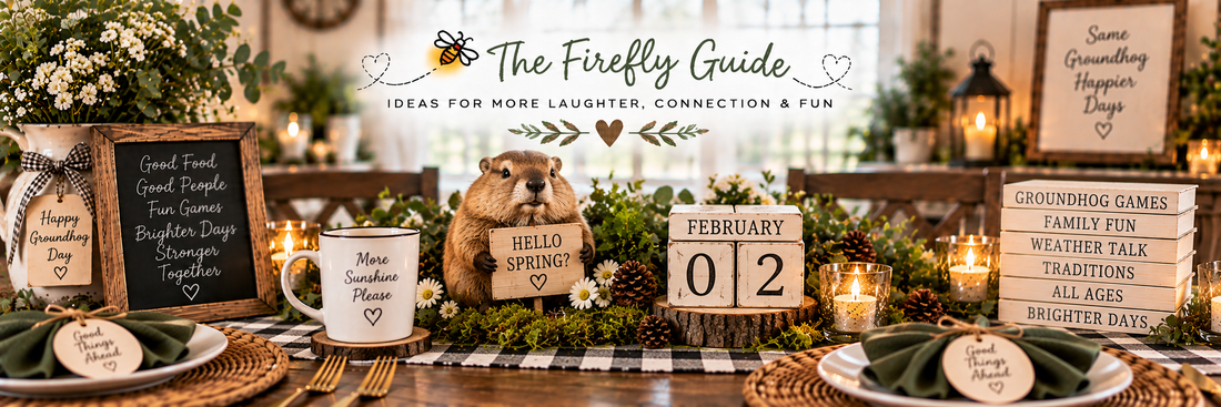 table featuring Groundhog Day games for families, kids and adults from Firefly Parade