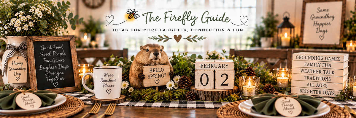 table featuring Groundhog Day games for families, kids and adults from Firefly Parade