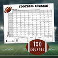 100 square football pool printable game sheet with numbered football squares and score and payout tracker