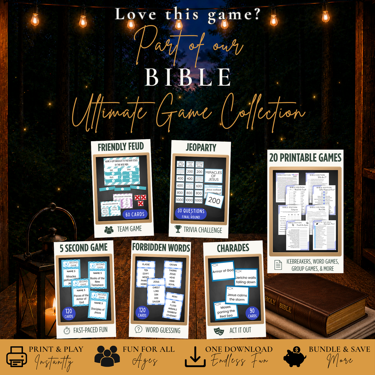 20 printable Bible games bundle featured as part of the Bible Ultimate Game Collection