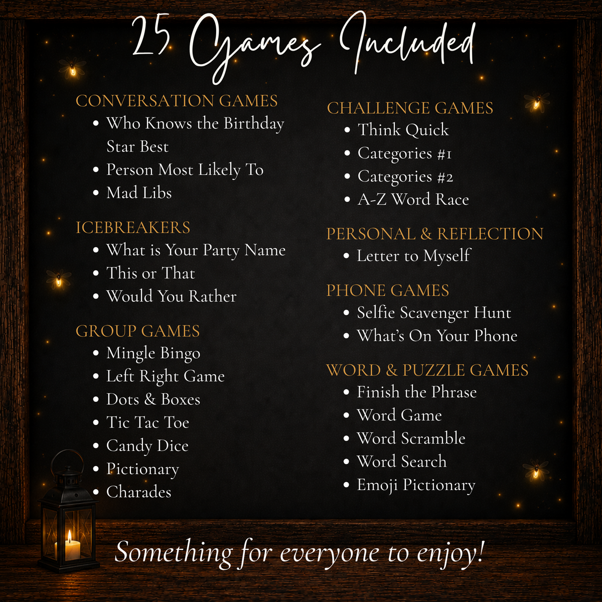 25 printable birthday games including conversation games icebreakers group games challenges phone games and word games
