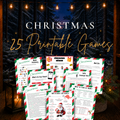 25 printable Christmas games bundle for family Christmas parties, holiday gatherings, kids, teens and adults