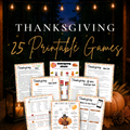 25 printable Thanksgiving games bundle with family party games for Thanksgiving dinner and Friendsgiving