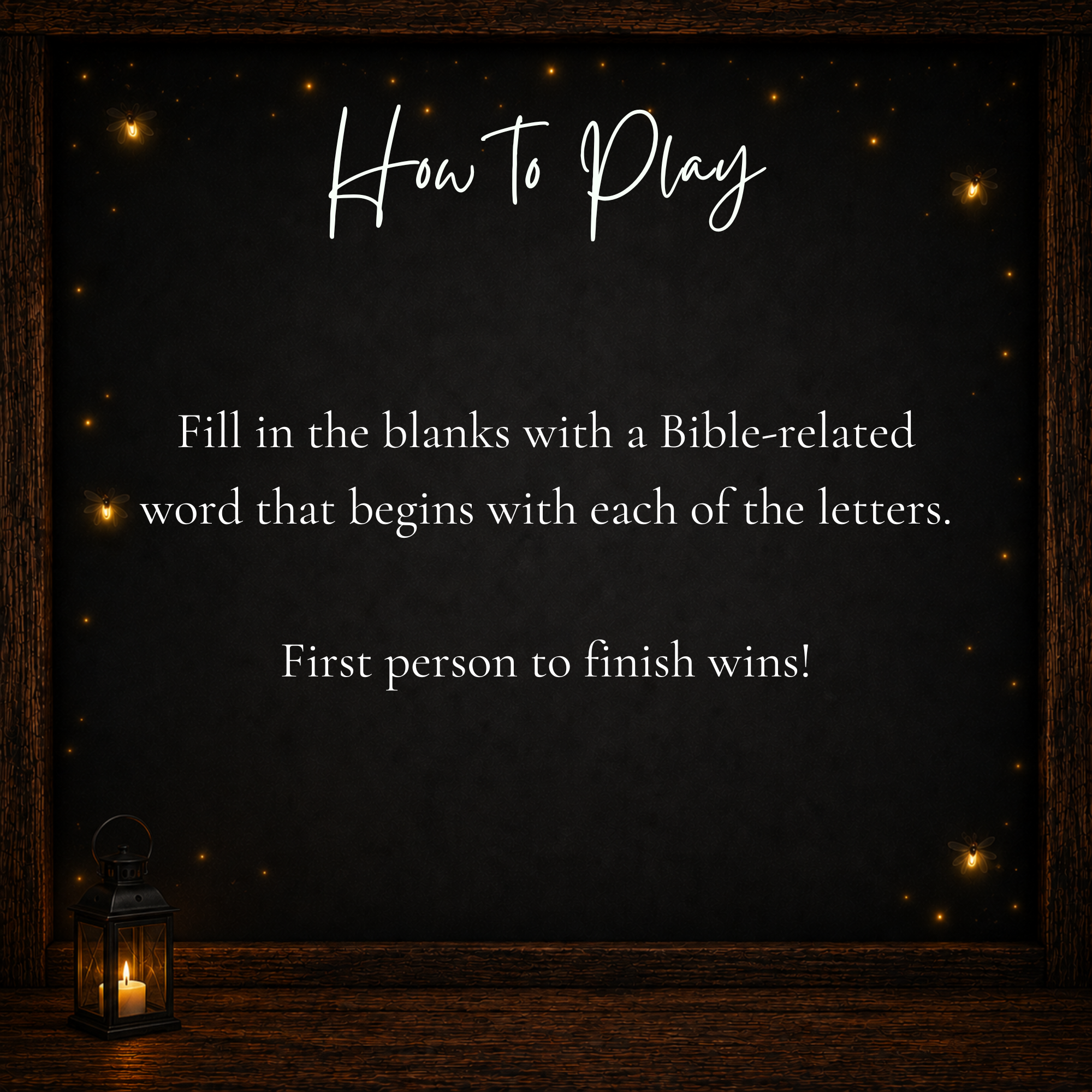 How to play printable Bible Categories game for church groups and Bible activities