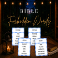 Bible Forbidden Words printable Christian word guessing game with Bible themed game cards