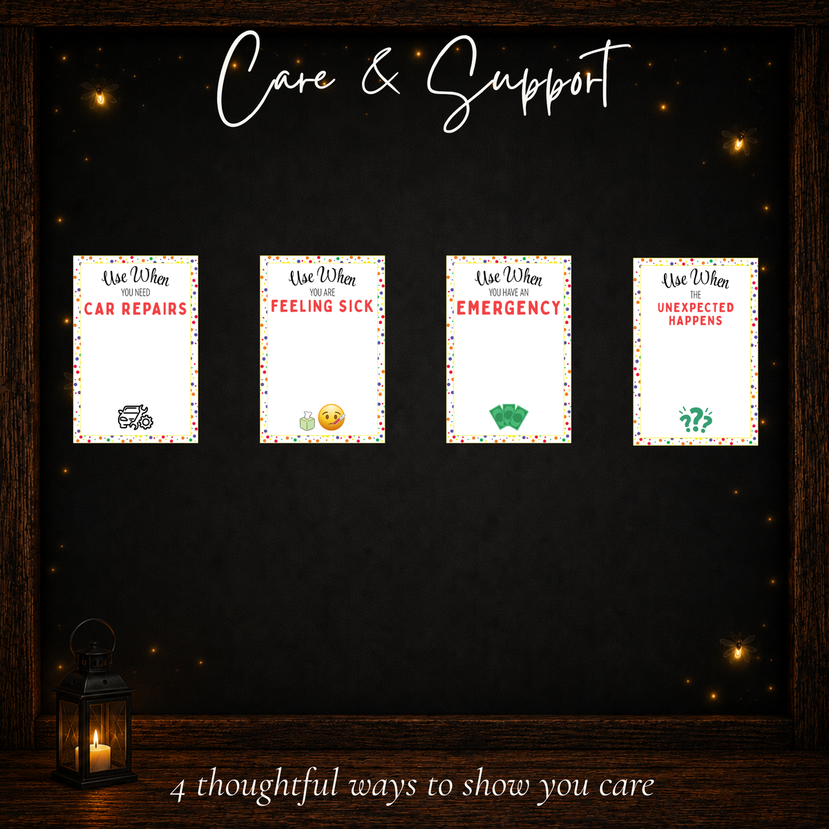 Thoughtful birthday gift card ideas for car repairs, sick days, emergencies and unexpected expenses