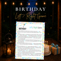 Birthday Left Right Game printable gift passing story for birthday parties