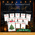 Printable Christmas Gift Card Book with 100 gift card ideas, 6 covers and 4 messages in 4x6 and 5x7 sizes