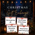 Christmas Gift Exchange printable game with fun gift swap and exchange action cards