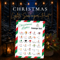 Christmas Lights Scavenger Hunt printable game with 30 holiday items to find during a Christmas light drive