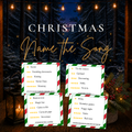 Christmas Name the Song printable game with Christmas music clue cards for holiday parties and family game nights