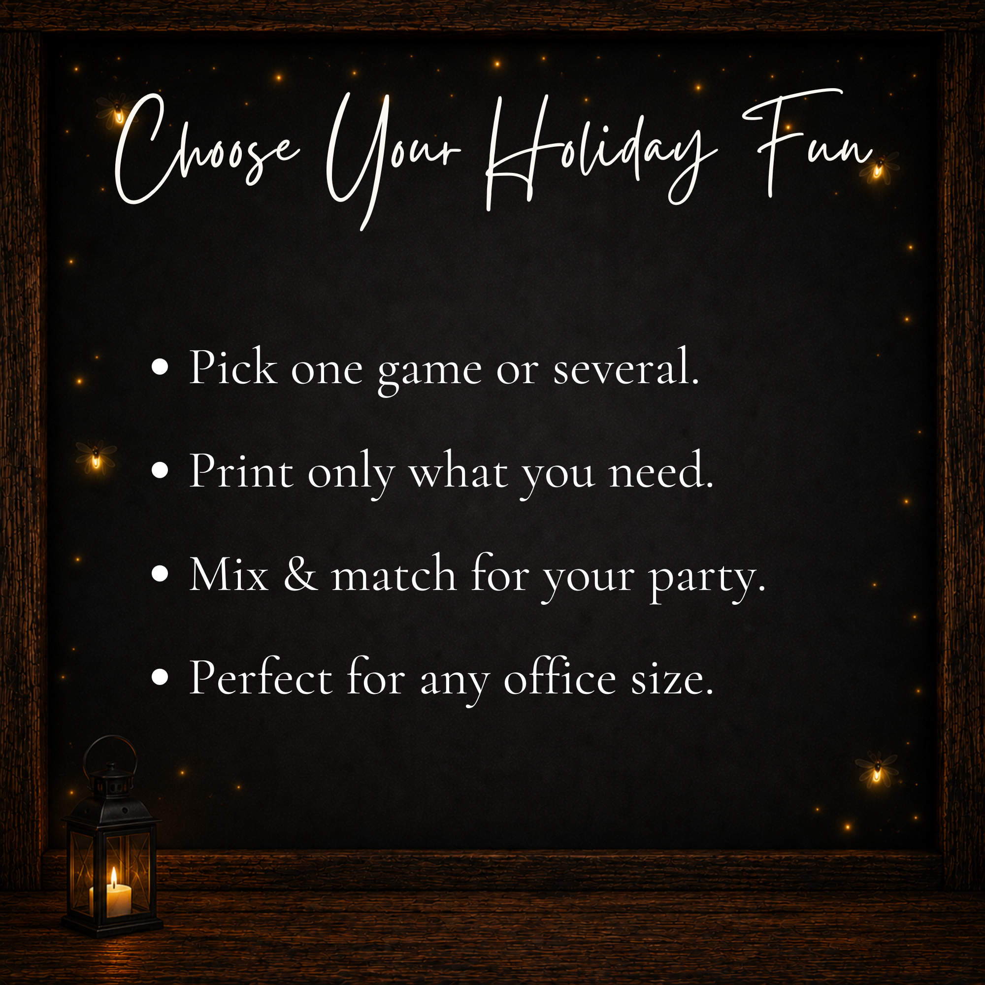 Christmas office party games bundle with mix and match printable activities for office groups of any size