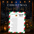 Christmas Person Most Likely To printable party game with festive holiday prompts
