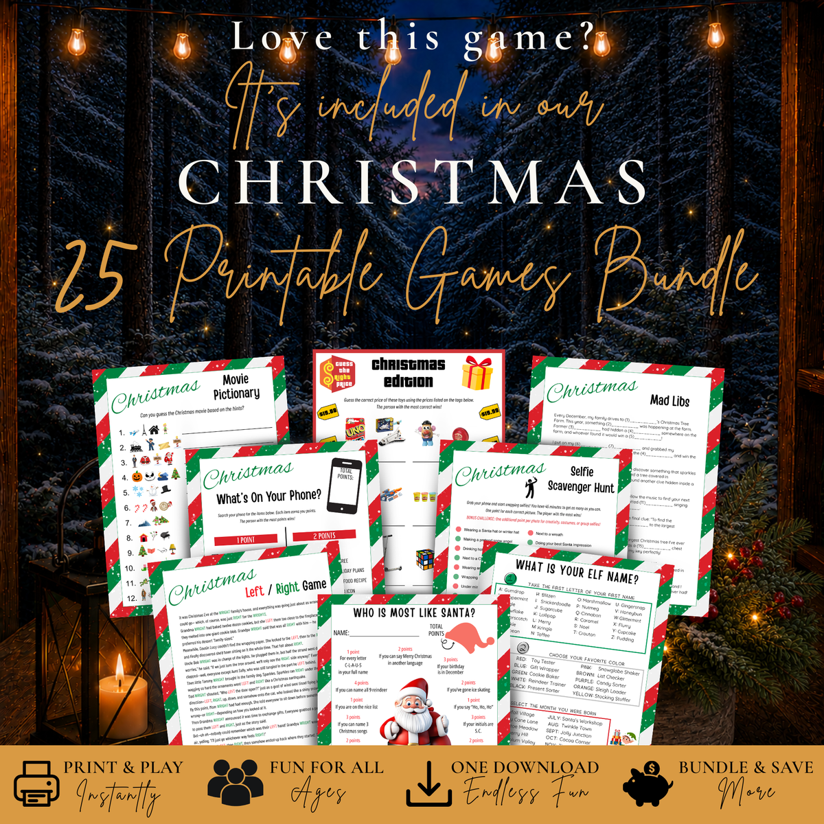 Christmas Person Most Likely To game included in 25 printable Christmas games bundle