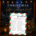 Christmas Selfie Scavenger Hunt printable with 24 festive photo challenges for holiday parties and family gatherings