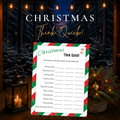 Christmas Think Quick printable game for family Christmas parties, classroom celebrations and holiday gatherings