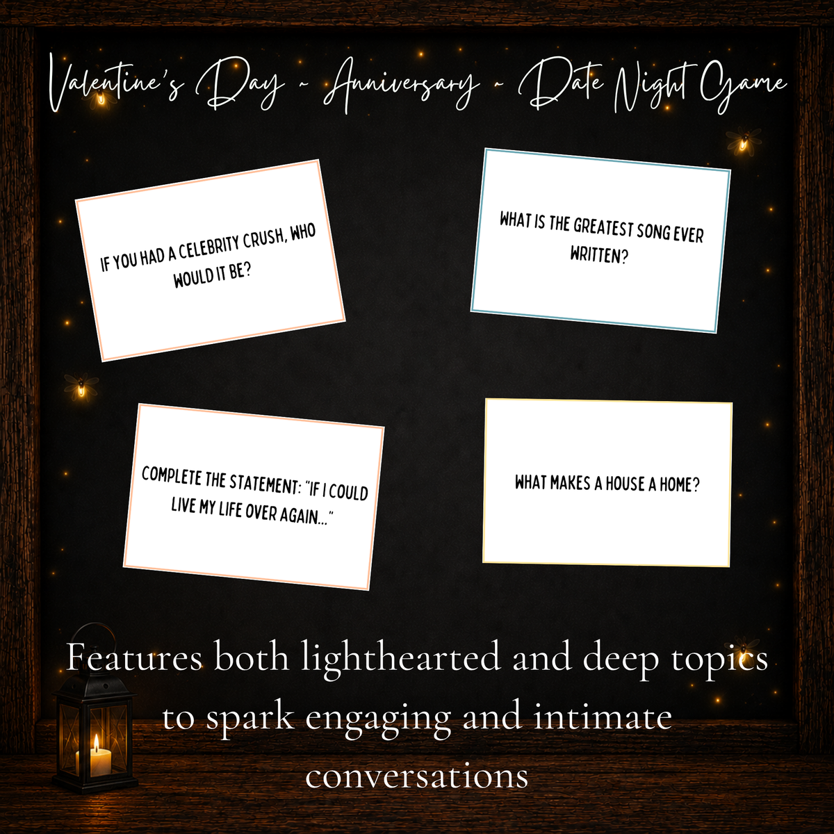 Printable couples conversation starters with lighthearted and meaningful date night questions