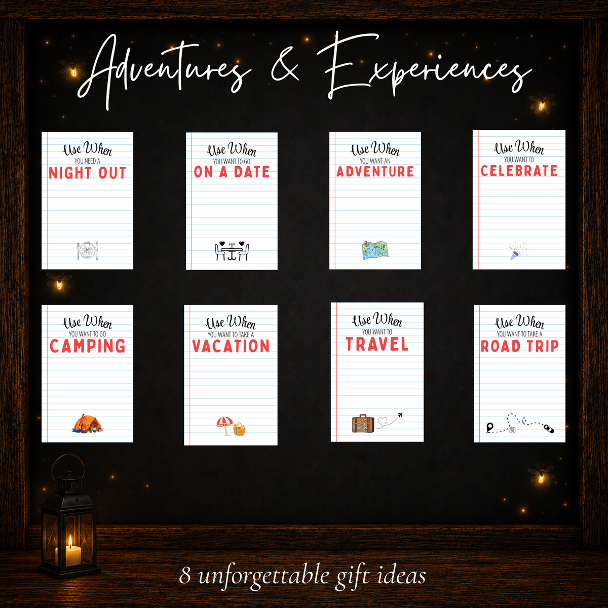Adventure and experience graduation gift card book ideas