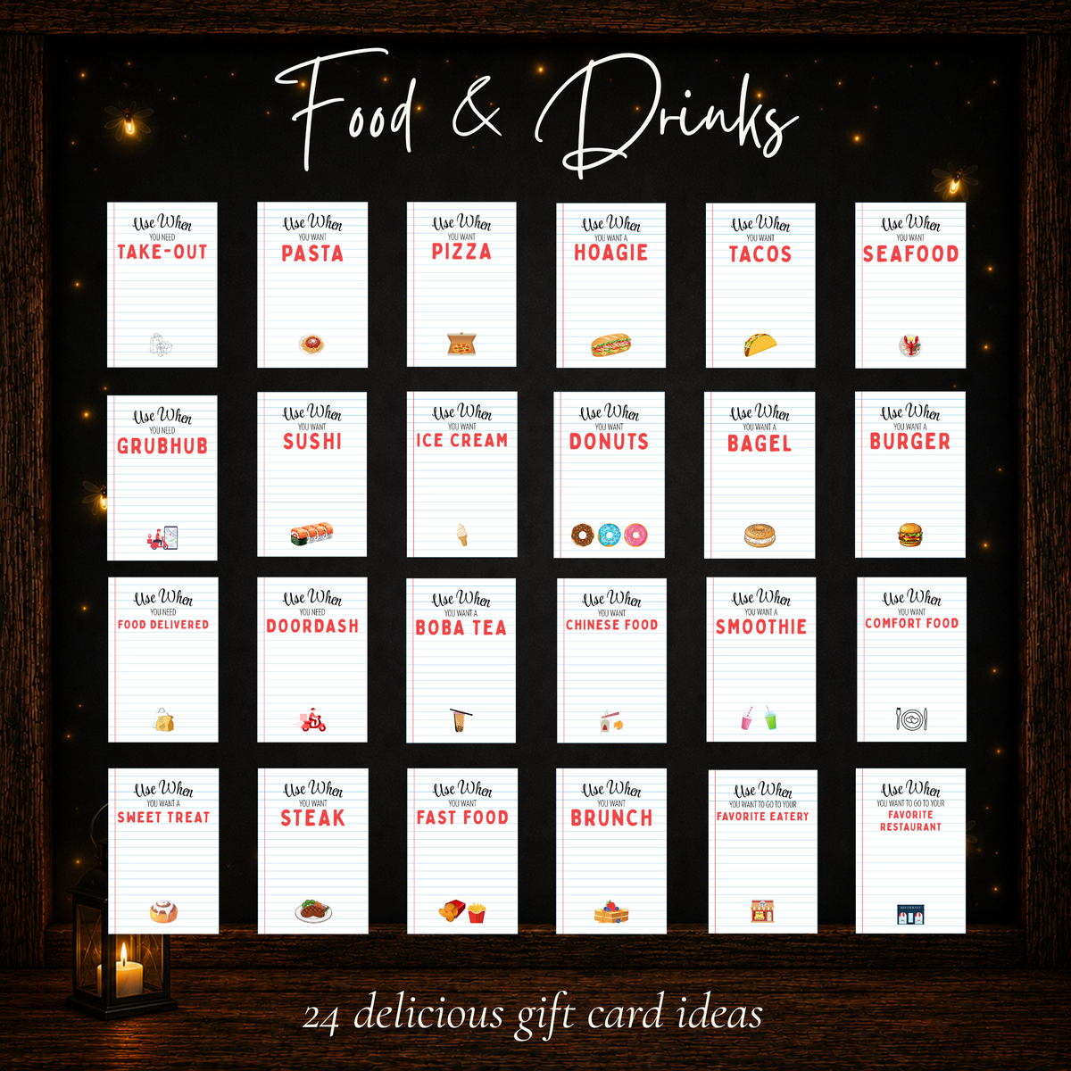 Food and drink graduation gift card book ideas
