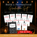 Printable graduation gift card book with 90 gift ideas, 4 covers and 4 messages