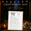 Groundhog Day Left Right Game printable party game with groundhog and woodland theme