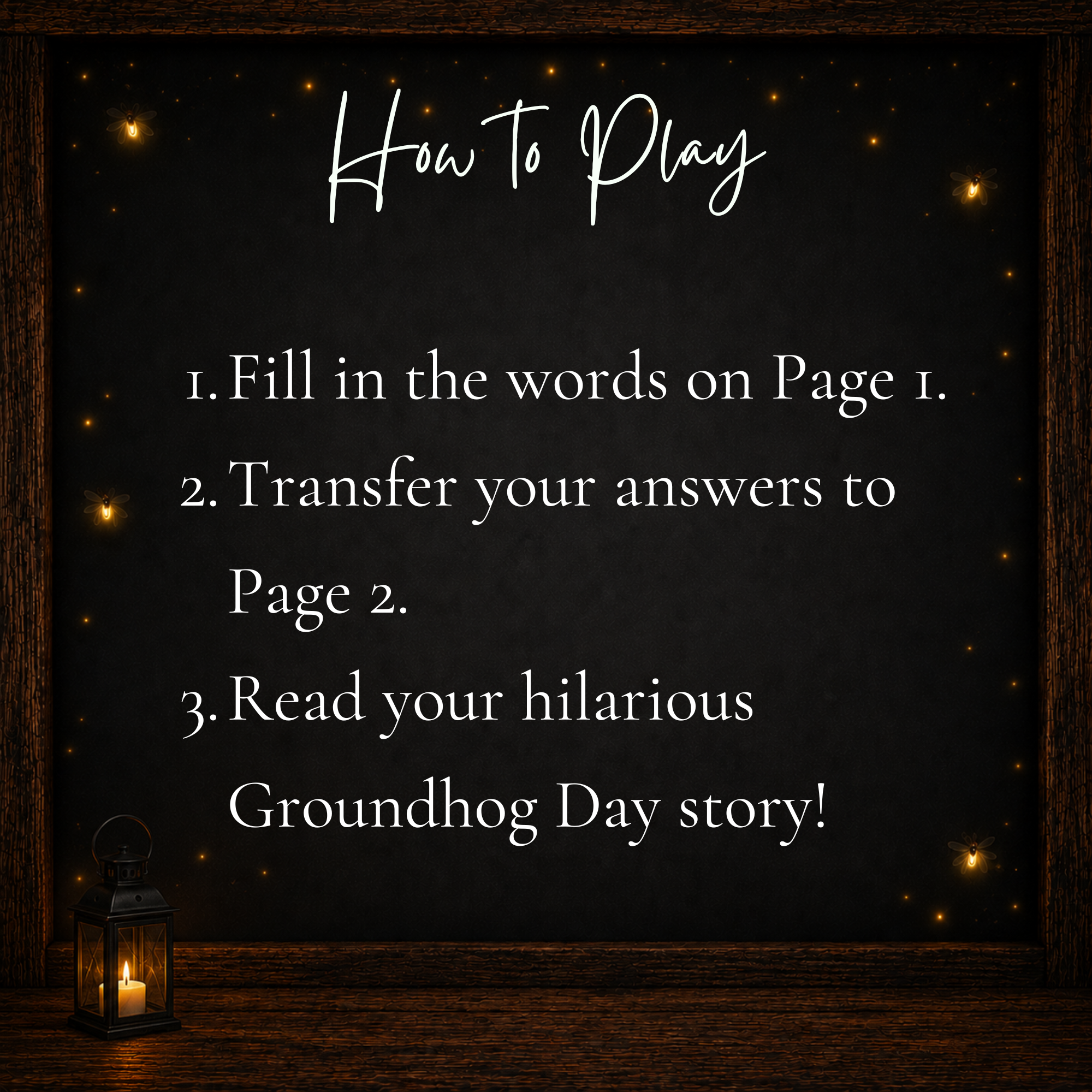 How to play Groundhog Day Mad Libs printable classroom and family game