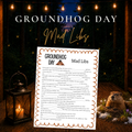Groundhog Day Mad Libs printable funny fill in the blank game for kids and families