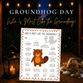 Who Is Most Like the Groundhog printable Groundhog Day game for families, classrooms, homeschool groups, and February parties