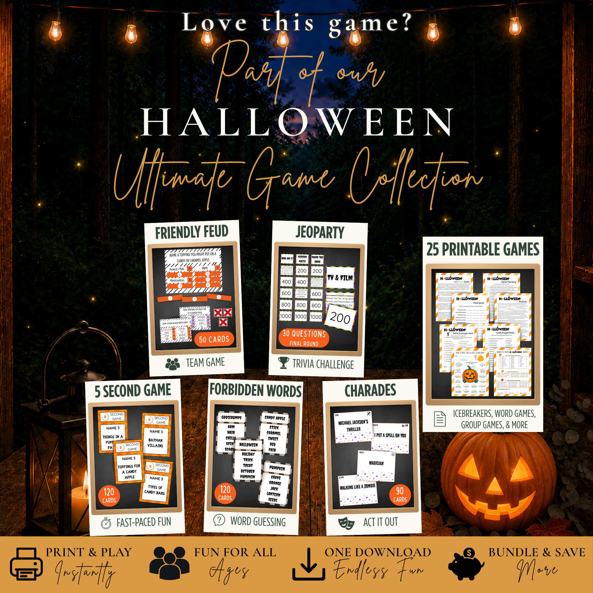Halloween 5 Second Game included in the Halloween Ultimate Game Collection with printable party games