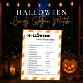 Halloween Candy Slogan Match printable game for Halloween parties, classrooms and family game nights
