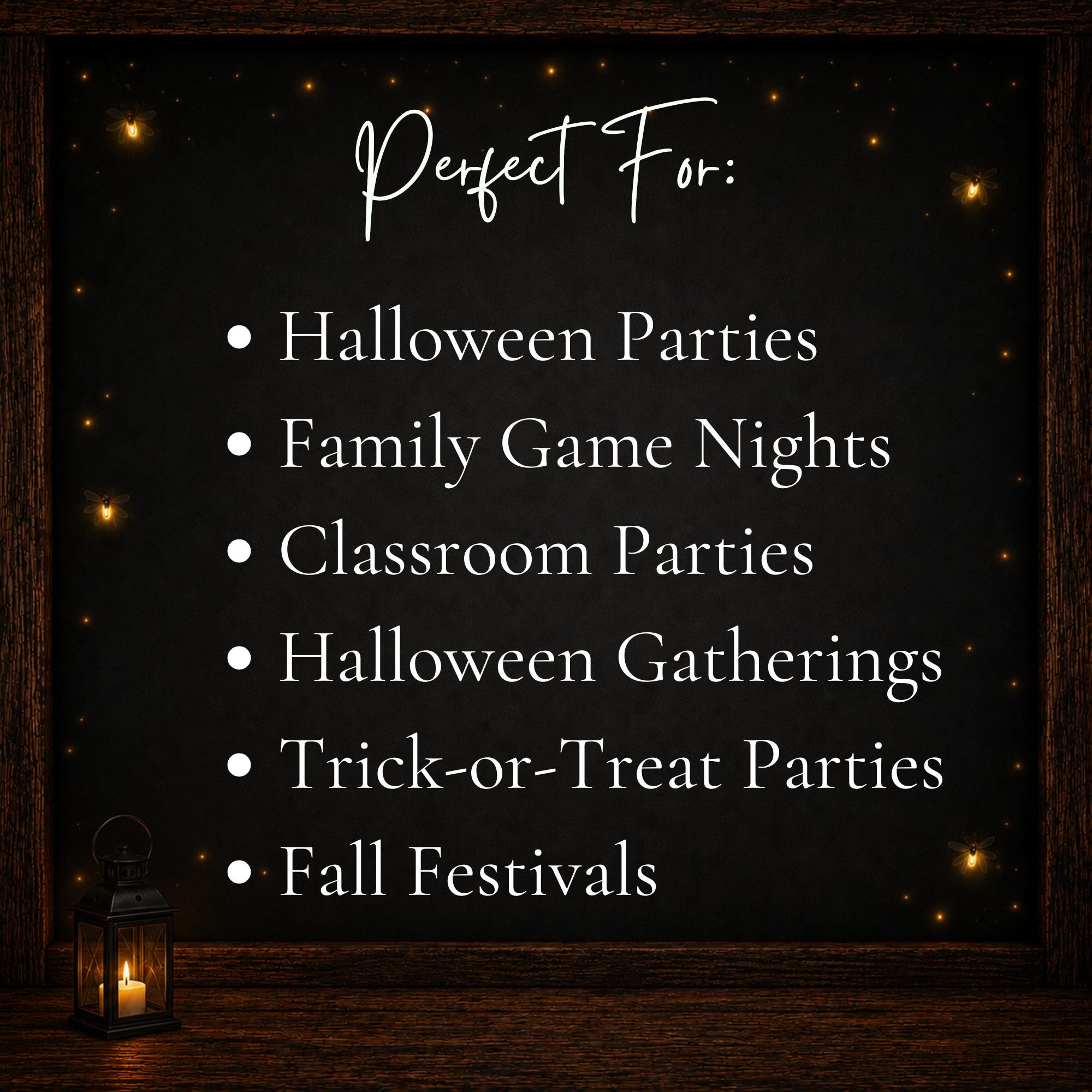 Halloween party game for family game nights classrooms gatherings trick-or-treat parties and fall festivals