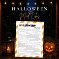 Halloween Mad Libs printable game with funny fill in the blank Halloween story for kids teens and families