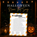 Halloween Name That Song printable music trivia game for parties families and classrooms