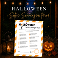 Halloween Selfie Scavenger Hunt printable party game with 24 fun Halloween photo challenges