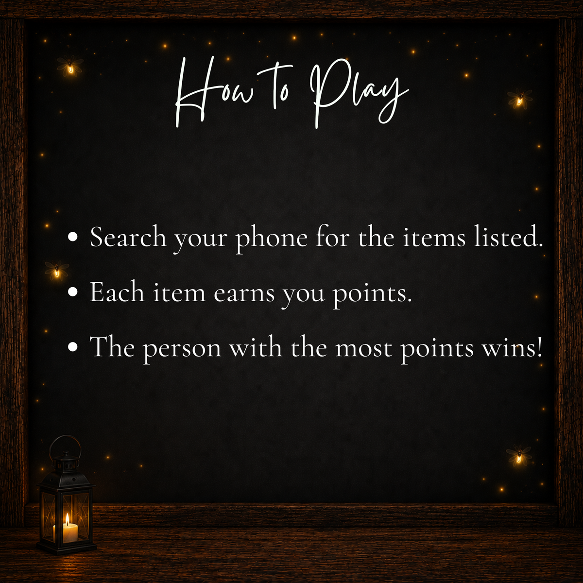 How to play Halloween What’s On Your Phone printable game by searching your phone and earning points