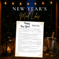 New Year’s Mad Libs printable game featuring a funny fill-in-the-blank New Year’s Eve story for parties and family celebrations