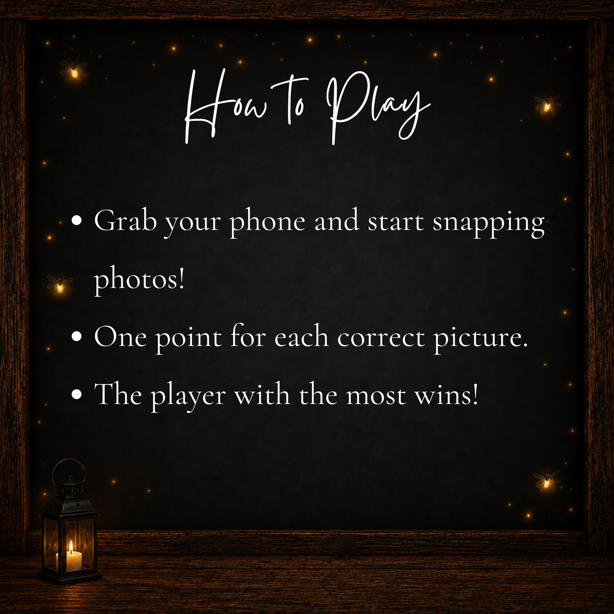 How to play New Year’s Photo Scavenger Hunt by taking photos and earning one point for each completed challenge