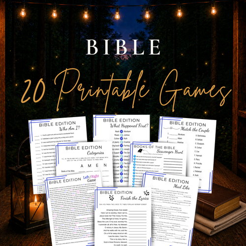 20 printable Bible games bundle with Christian games for church, Sunday School, youth groups and families