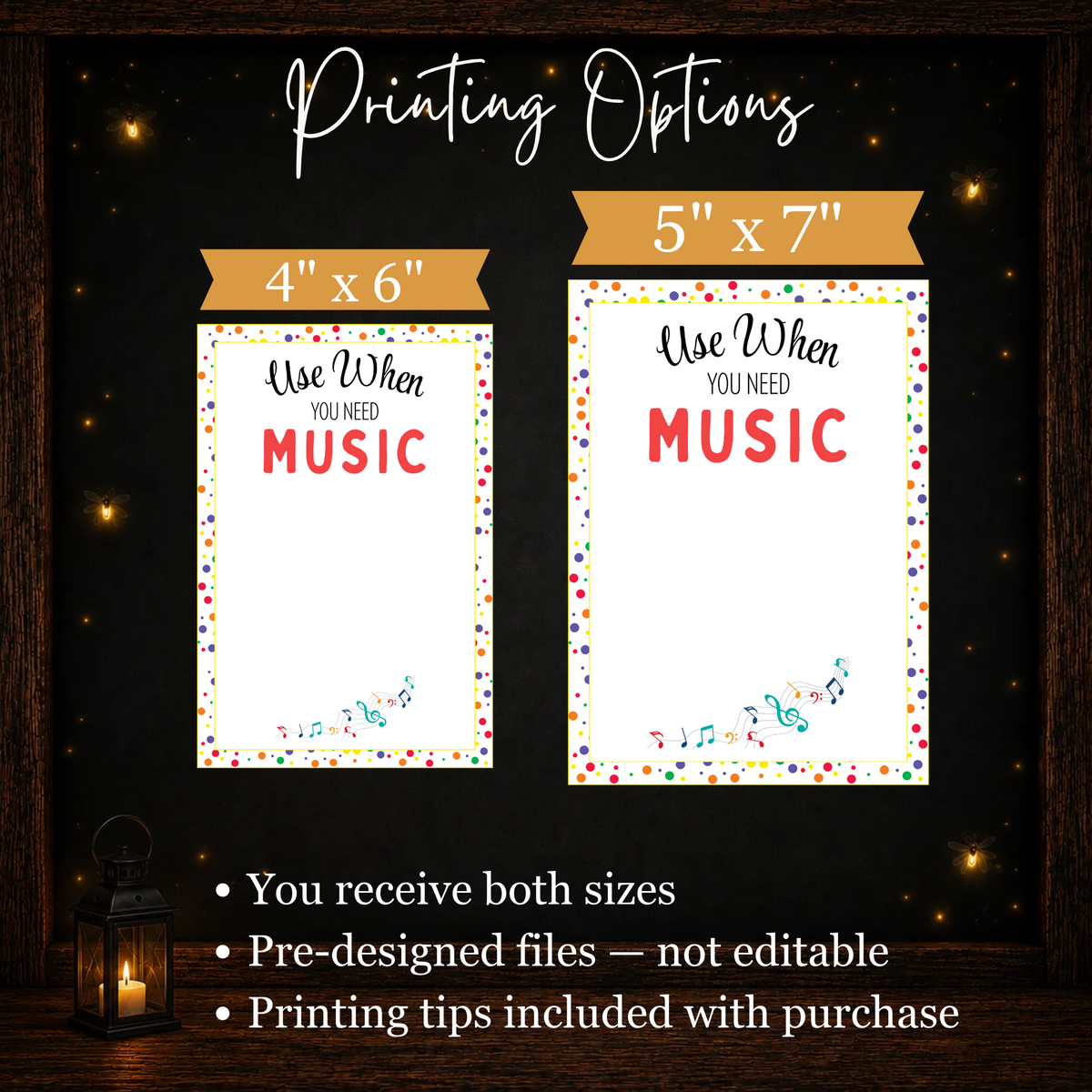 Printable birthday gift card book available in both 4x6 and 5x7 sizes with printing tips included