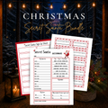 Secret Santa printable bundle with questionnaire, sign-up sheet and name drawing cards for Christmas gift exchanges