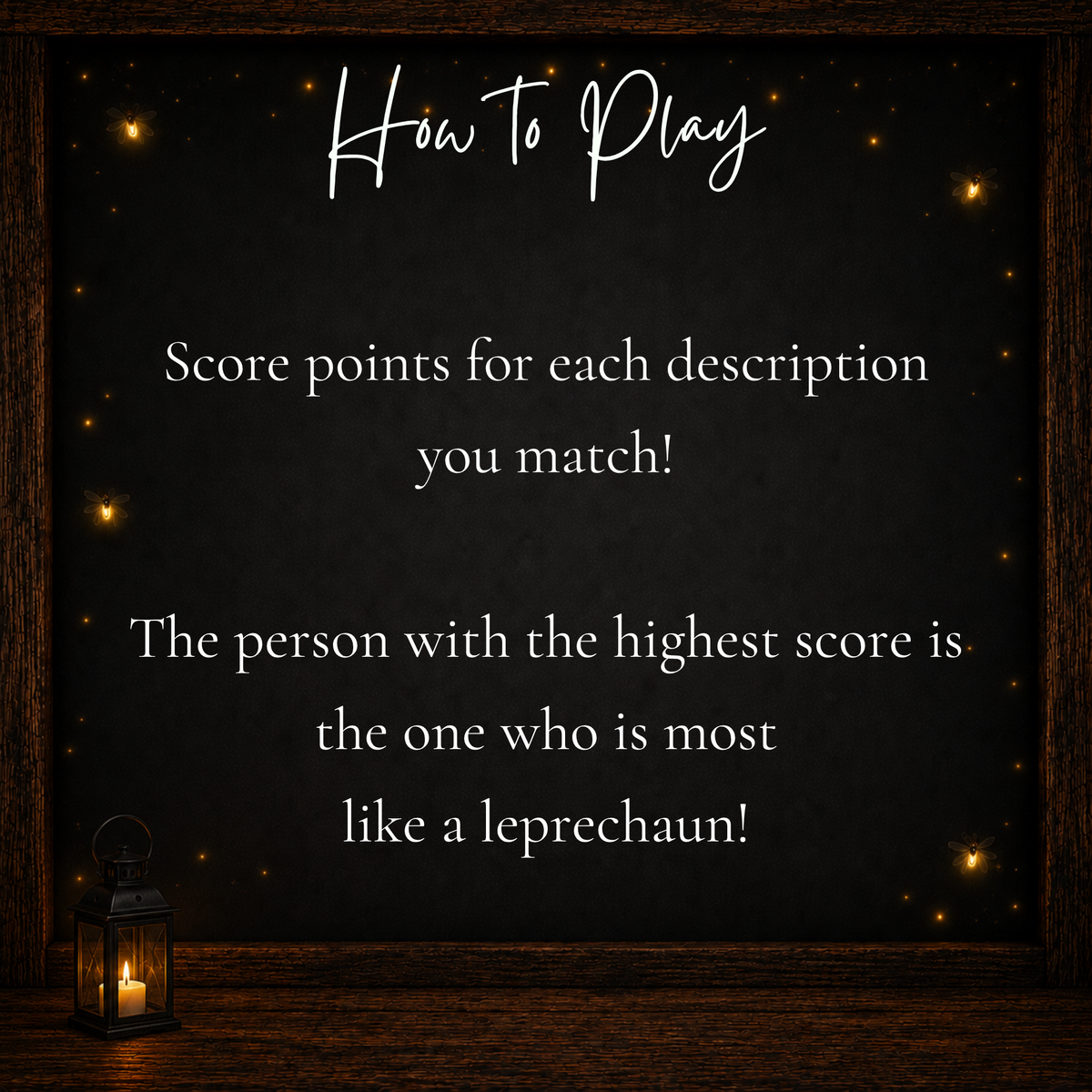 How to play the St. Patrick's Day leprechaun game by earning points for matching descriptions, with the highest score winning.