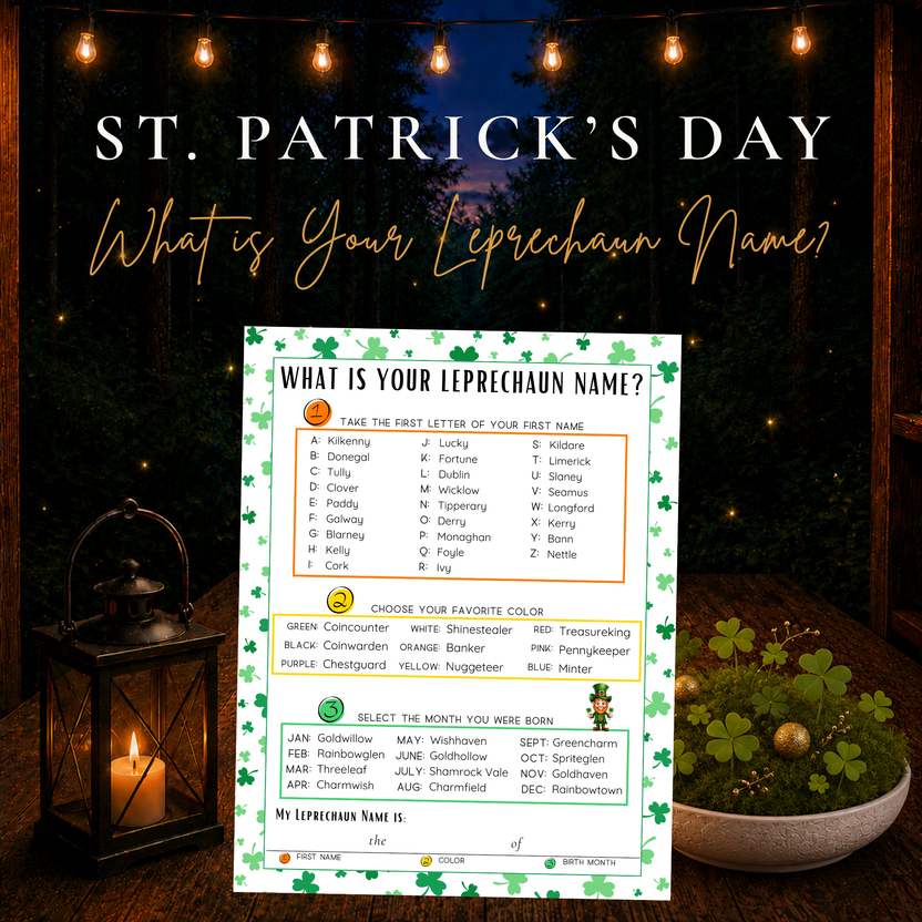 What Is Your Leprechaun Name? Printable St. Patrick's Day Game ...