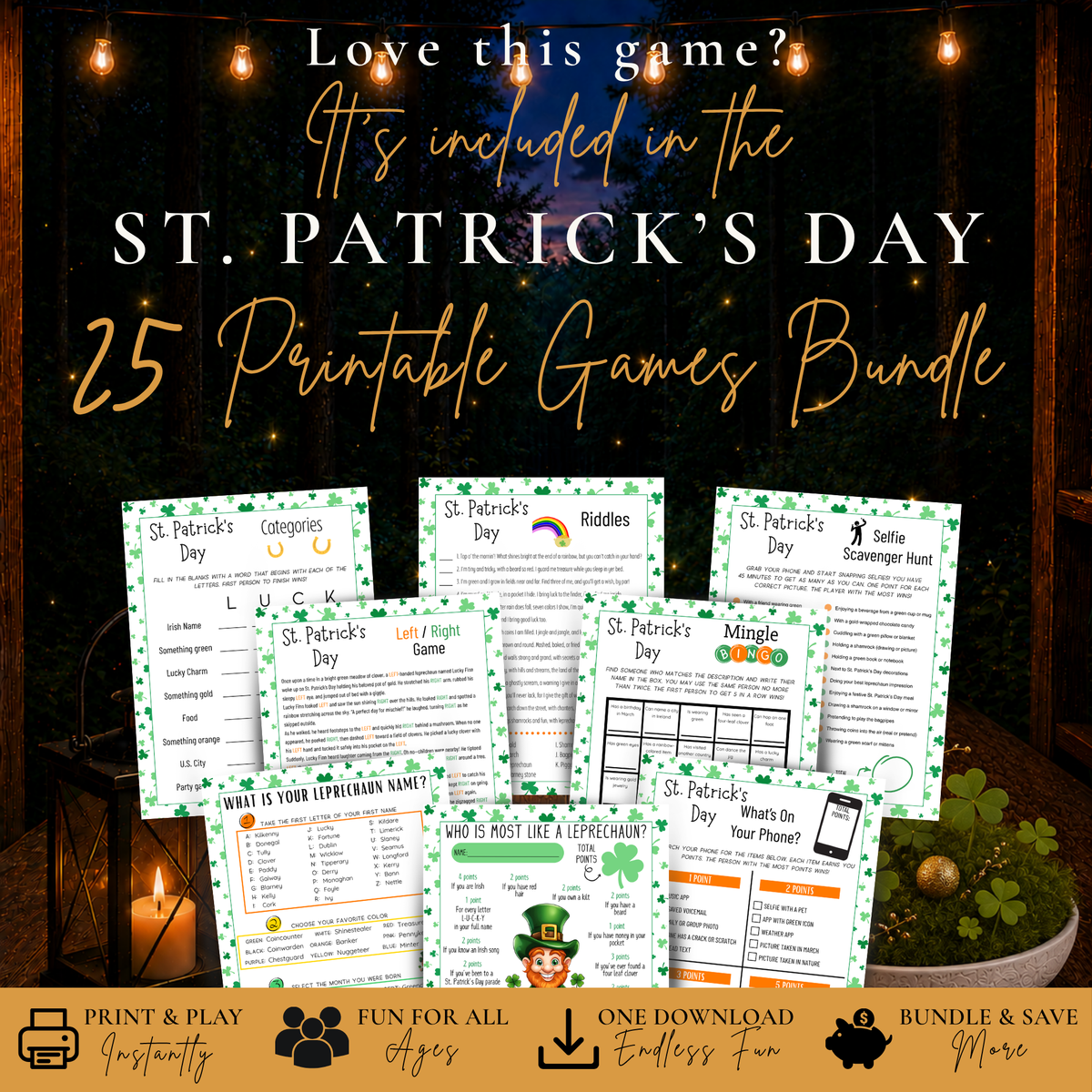 St. Patrick’s Day Selfie Scavenger Hunt Printable Game | Firefly Parade