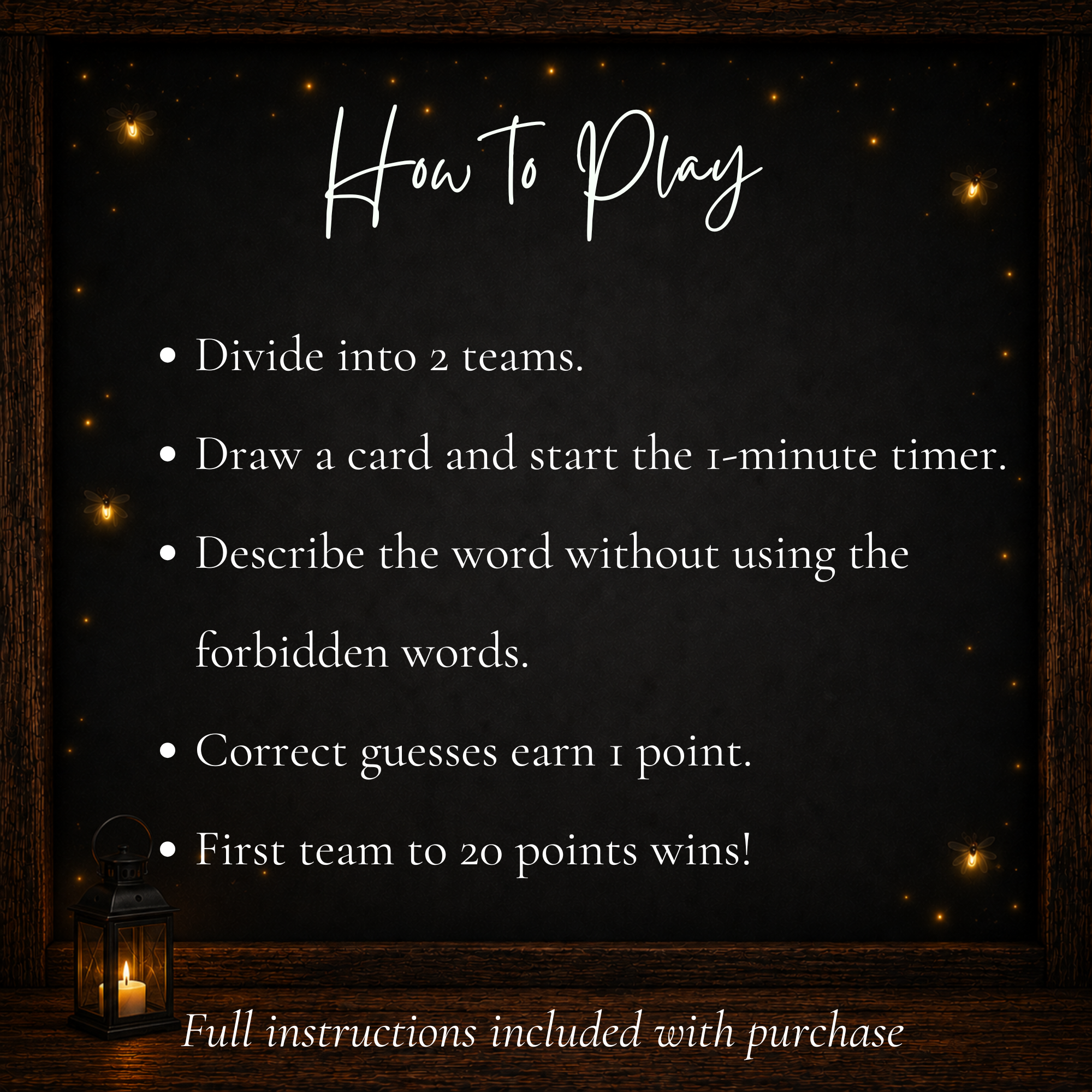 How to play Thanksgiving Forbidden Words printable team guessing game