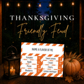 Thanksgiving Friendly Feud printable family game with Thanksgiving survey questions and answers