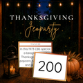 Thanksgiving Jeoparty printable trivia game with question and point value cards for family game night