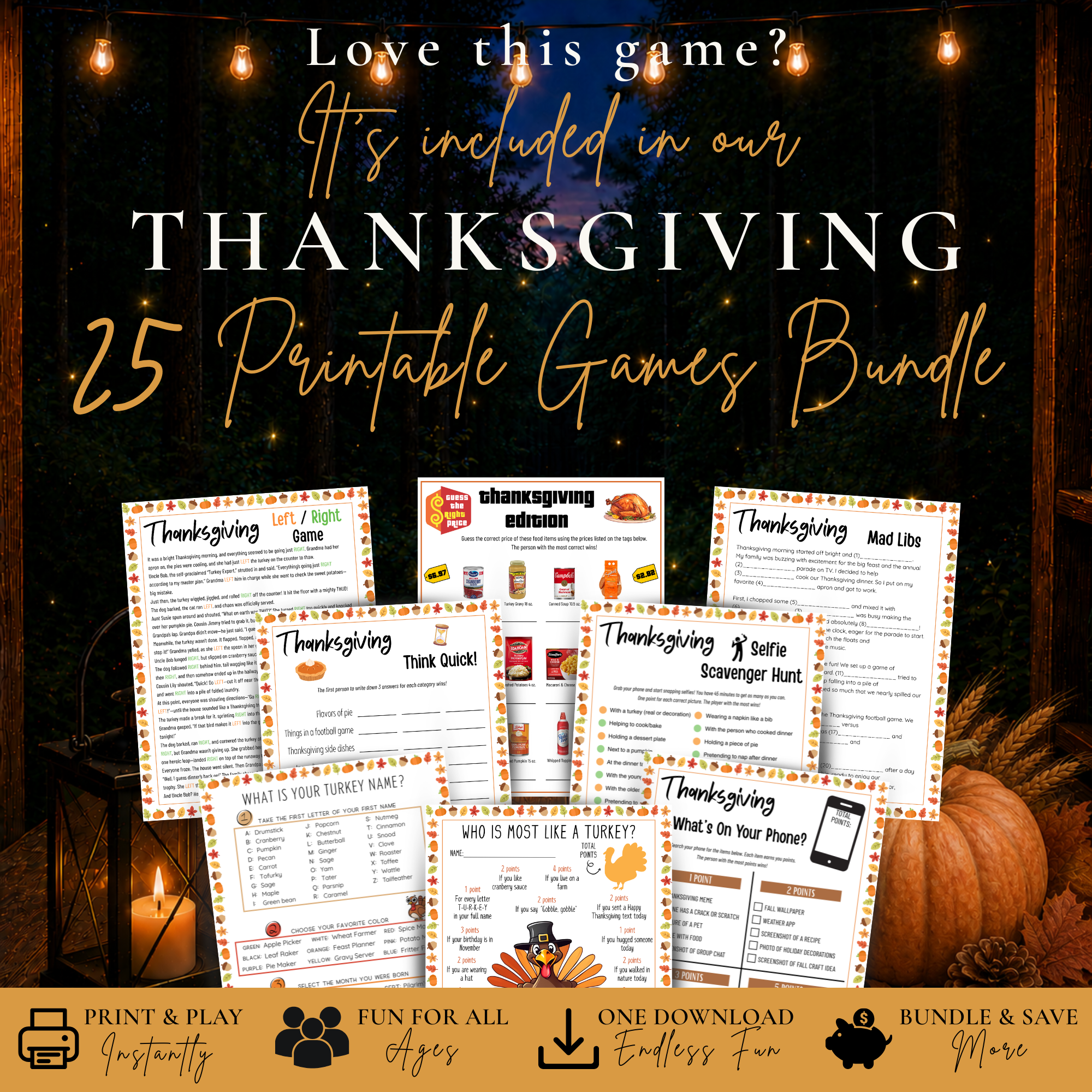 Thanksgiving Mad Libs included in 25 Printable Thanksgiving Games Bundle