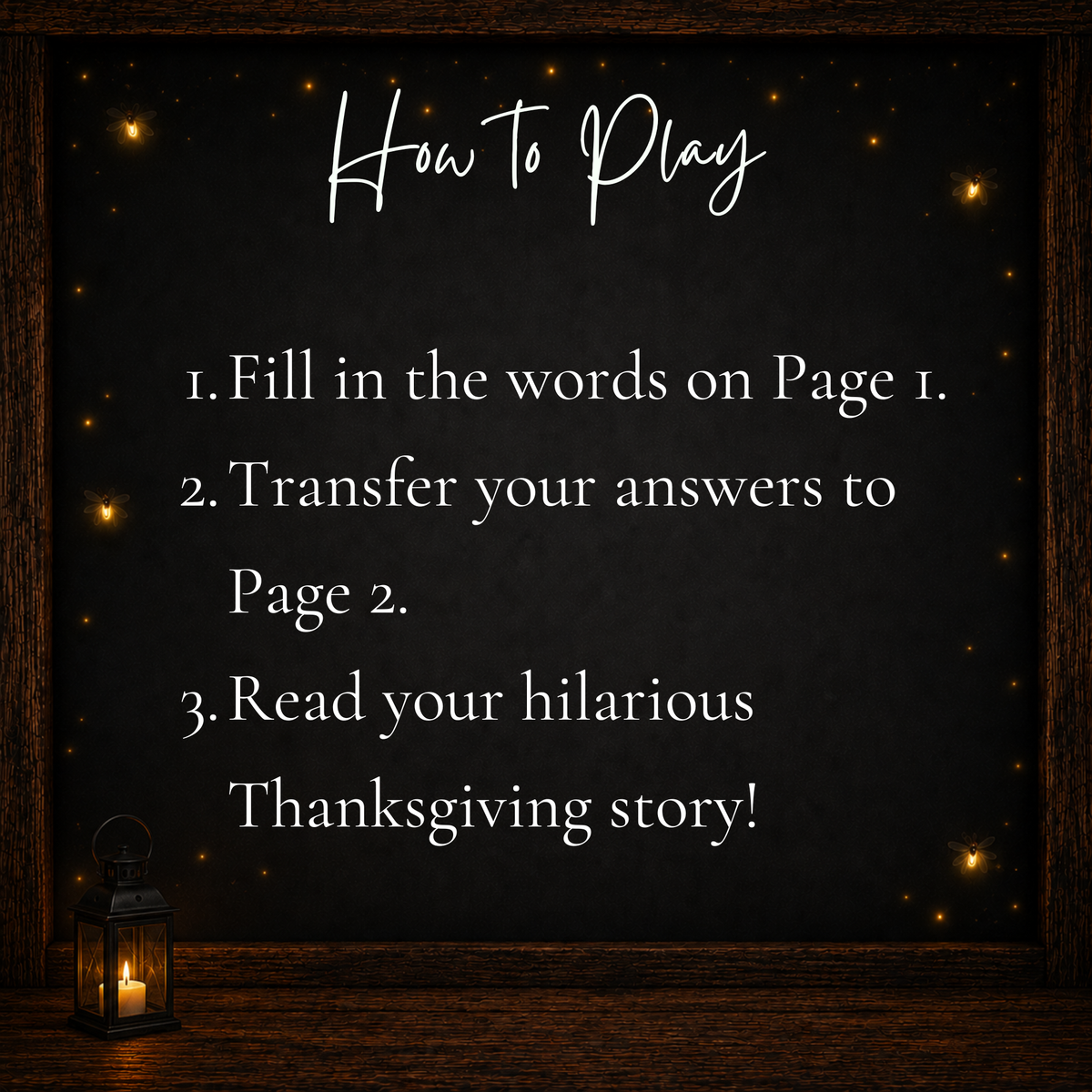 How to play Thanksgiving Mad Libs printable family game