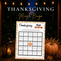 Thanksgiving Mingle Bingo printable game for family gatherings, Friendsgiving and holiday parties